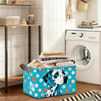 Storage Bin with Handles, Blue-Spotted Dog Cute Animal Collapsible Laundry Baskets for Books, Laundry - Use in Nursery, Closet Organizers and Storage, Blanket Basket