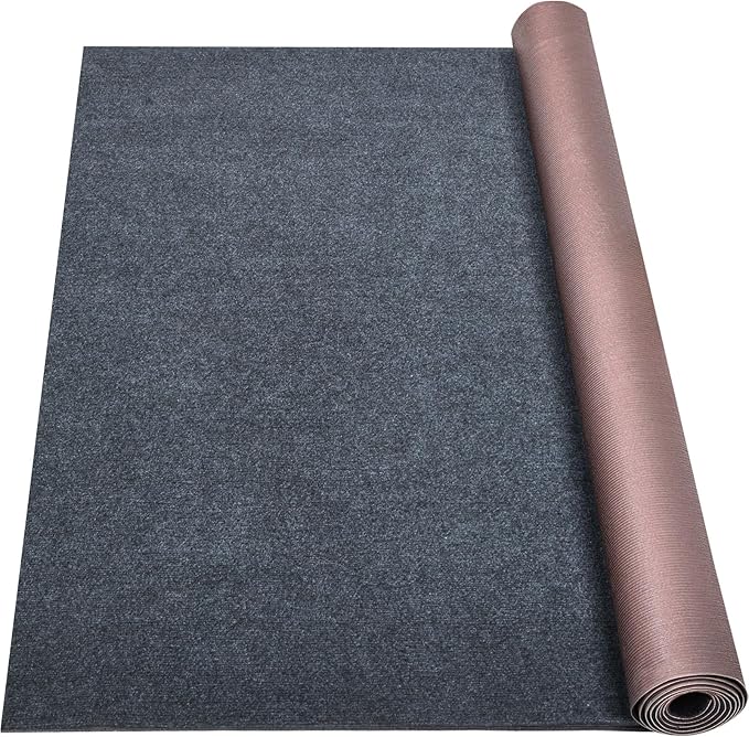 Marine Carpet,6 FT x 18 FT Dark Gray Indoor Outdoor Carpet 0.2" Thick Boat Carpet with Water-Proof TPE Backing, Non-Slide Outdoor Marine Carpet Roll for Home, Patio, Porch, Deck