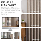 Joydeco Pinch Pleated Curtains - 100% Blackout for Bedroom, Linen Curtains 40" W x 72" L, Thermal Insulated 2 Panels Light Blocking Drapes, Back Tabs for Living Room