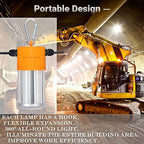 100W LED Temporary Construction String Light,50FT LED Suspended Jobsite Light with Plug,Linkable Temporary Work Light -12500LM