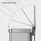 EKO Hudson Matte Stainless 75 Liter/20 Gallon Step Trash Can with Rear Trash Bag Storage Compartment