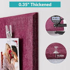 Large Bulletin Board 48" x 36" - 12 Pack Felt Wall Tiles with 60 Pcs Safe Removable Adhesive Tabs & 40 Pcs Pushpins, Cork Board for Office, School & Dart Wall Protector - Burgundy
