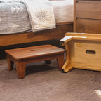 CONSDAN Step Stool for Bed - USA Grown Oak, Wooden Stool for Adults and Seniors, 6.5" High, Non-Slip Mat, No Assembly Needed, Solid Wood, Chocolate Color
