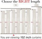 XTMYI Olive Green 102 Inch Length Back Tab/Hook Belt Linen Cotton Sheer Curtains for Bedroom 2 Panels,70 Inch Wide