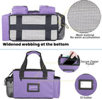 Wearable Cleaning Caddy Bag, Cleaning Organizer with Handles, Cleaning Supply Tote with Adjustable Shoulder Strap for Cleaners & Housekeeper (Purple, 13.4'' x 7.3'' x 9.3'')