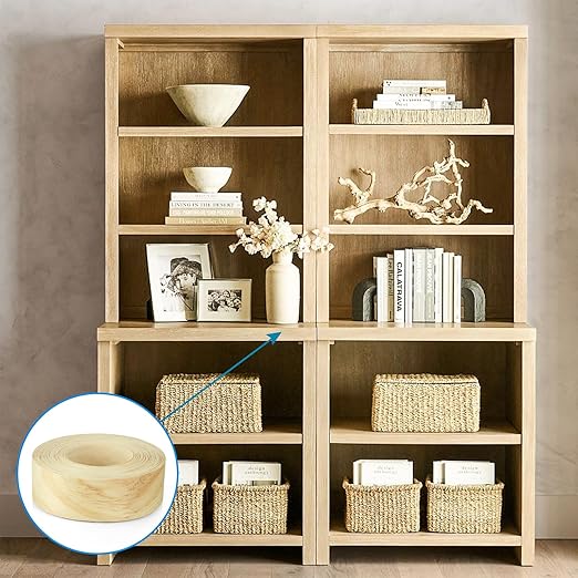 Skelang Pine Edge Banding, 2" X 50' Wood Strip Preglued, Iron on Veneer Edging Tape for Shelves, Cabinets, Coffee Table