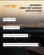 2 Pack 12" Under Cabinet Lighting for Kitchen, 8W 600LM, 3 Color Temperatures (3000K/4000K/5000K), Hardwired or Plug-in, 45° Rotatable Design, Linkable Up to 15 Units, YT-4208-10-2