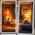 Hasipu Full Length Mirror with Lights, 95" x 40" LED Lighted Floor Standing Mirror, Full Body Dressing Hanging Mounted Mirrors, Dimmable, Tempered Glass, Safe to Use, Square White