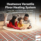 Electric Heated Floor System, 160 Sqft 240V Underfloor Electric Heating System, Heated Floor Mat, Radiant Heaters for Indoor Use, Heating Mat with 7-Day/4 Event Programmable GFCI Thermostat