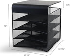 Safco Onyx Hanging Under Desk Organizer, 4 Trays, Office and Classroom Mailbox , Paper and Mail Sorter, Steel Mesh, Black