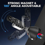 SMA LED 18W Work Light 2400LM Aluminum Alloy Strong Magnetic Waterproof Dustproof Portable Handle Floodlight Suitable for Repair Workshop Garage Construction Site (Blue)