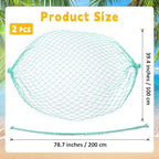 2 Pcs Fish Net Decorations, 39x78 Inch Cotton Nautical Themed Fishing Net, Wall Hanging Photo Display Fishnet for Coastal Bedroom Bathroom, Pirate Hawaiian Beach Under The Sea Party Decor, Sea Blue