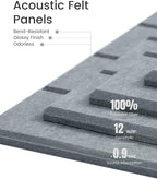 Large Felt Bulletin Board 36"x24" Cork Board Alternative - 6 Pack with 40 Safe Removable Adhesive Tabs, Cork Boards for Walls Felt Board for Home Office Classroom Pin Board-Blue Gray