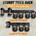 32‘’/48‘’ Garage Storage, Garage Organization, Garden Tool Organizer Wall Mount, 420lbs Adjustable Heavy Duty Metal Hanging Hooks, Yard Rack Hanger System Shovel Rake Broom Ladder Holder, Men Gift