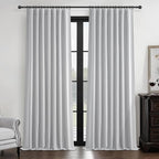 Light Grey Blackout Curtains 102 Inch Length 2 Panels Set for Bedroom, Modern Faux Linen Room Darkening Pleated Gray Burg with Rod Pocket Back Tab Insulated Curtain for Office Sunroom (50"Wx102"Lx2 )