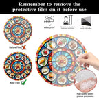 Acrylic Stained Panel Hanging-Radial Food Display Round Window Hanging Ornament,Wall Art Panel for Indoor/Outdoor Decor,Gift,Birthday for Women, Men, Wife, Aunt, and Mom 7.8in