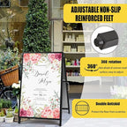 2 Pack A Frame Sidewalk Sign 24x36 inches Sandwich Board Signs Outdoor Heavy Duty Double-Sided,including 4 Anti-Glare Covers & 4 PVC Boards for Business Indoor Outdoor