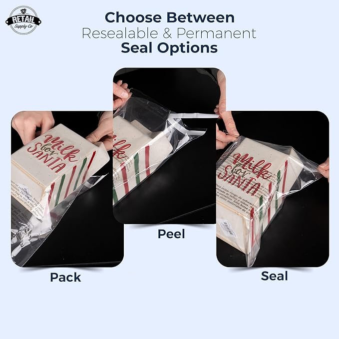 Poly Bags with Suffocation Warning - 200 Pack 8x10 Clear Poly Bags - Extra Strong Seal - Durable 8x10 Poly Bags for Shipping & Packaging - Retail Supply Co