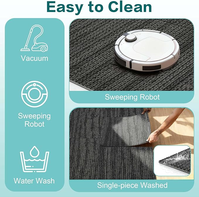 jxgzyy Commercial Carpet Tiles, 20×20 Inch, 0.31'' Padded Carpet Squares for Under Chair, Non-Adhesive Carpet Flooring with Textured Silicone Back, Easy DIY, Renter-Friendly, 4 Pcs/10.8 Sqft