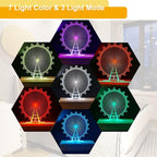 11.81 inch Rectangle Display Pedestal, Colorful Rectangle Led Lights Display Base, Crystal Wooden Lighted Base Stand for Acrylic, Crystal, Night Light, Glass Resin Art