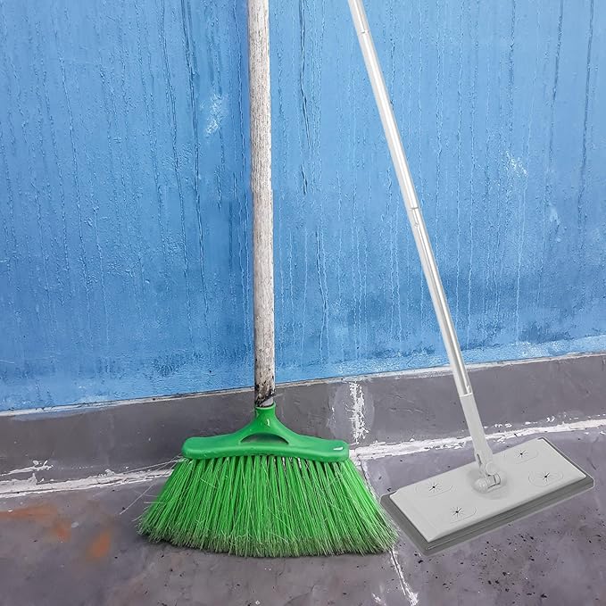 GALPADA Electrostatic Dust Mop Section Telescopic Aluminum Pole Heavy-Duty Flat Microfiber Cleaning Mop for Tile Floors Removable Head for Easy Replacement Versatile Extendable Handle for