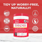 HandyClean Rinse-Free Food Contact Sanitizing Wipes Canister, Multi Surface Cleaning Wipes Cleaning Supplies for Kitchen and Professional Setting 6-Pack (120 Wipes Each)