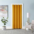 ChrisDowa Blackout Door Curtain for Doorway Privacy, Grommet Closet Curtain for bedroom closet door, Thermal Insulated Temporary Door Cover Room Divider Drapery (1 Panel, Mustard Yellow, 34 x 80 Inch)