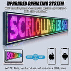 P10 Outdoor Led Sign 77"x14" WiFi Programmable with High Brightness Scrolling LED Sign for Business Digital Advertising Display Electronic Message Board