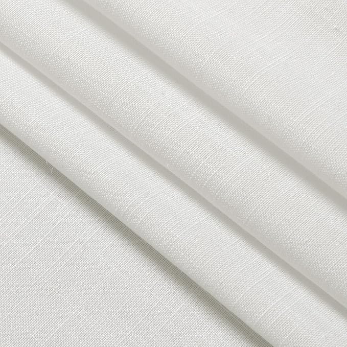 Nanspring Off White Semi Sheer Linen Curtains 78 inch Length for Living Room Back Tab Rod Pocket Modern Farmhouse Coastal Decor Off White Cotton Textured Gauze Curtains for Dining Room Office 52x78