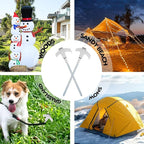 8 Pack Screw in Tent Stakes Heavy Duty,8 Inch Ground Anchors Screw in,Metal Stakes with Hex Head Driver,Camping Tent Accessories.(Luminous White)