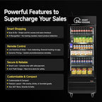HAHA Smart Vending DC-542D Combo Vending Machine,Smart Refrigerated Beverage Vending Machine with Touch Card Reader - Capacity 378 Bottles (Black, AI Pro)