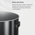 EKO Urban 24 Gallon Round Black Stainless Steel Open Top Waste Bin, Tall Commercial Trash Can for Indoor/Outdoor, Extra Large Metal Garbage Bin for Office, Restaurant, Restroom, 90L