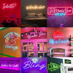 Custom Neon Sign - 2026 Christmas Gift Personalized Led Name Logo Neon Lights Customizable for Kids Girls Boys Room, Light up Neon Custom for Bedroom Wedding Party Bar Office Business Sign Wall Decor