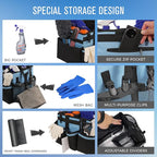 Wearable Cleaning Caddy, Cleaning Caddy Supplies Organizer with Handle & Shoulder Straps for Housekeepers, Under Sink & Car Cleaning Tool Organizers Bag with 4 Foldable Divider (Blue)