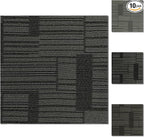 24" x 24" Self-Adhesive Carpet Tiles, 10 Pack Peel and Stick Carpet Squares for Indoor Flooring, Non-Slip Squares Carpet Floor Tile for Basement, Bedroom, Office, Easy DIY Installation