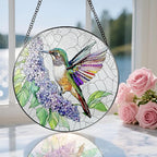 Stained Glass Window Hanging, 8 Inch Hummingbird Sun Catchers, Stained Glass Suncatcher, Window Decor, Gifts for Mothers Day, Birthday, Christmas, Hummingbird Gifts, Gift for Women Mom and Grandma