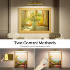 Picture Lights for Wall, Battery Operated Picture Light 16in Gallery Light for Paintings CCT Dimmable Recharging Battery Wall Light with Remote Control for Living Room Gallery Dartboard Art 2PCS