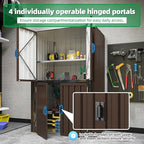 AECOJOY Outdoor Storage Cabinet Waterproof with Shelves, Large Brown Lockable Outdoor Cabinet, Tall Vertical Storage Cabinet Shed Weatherproof Outdoor Cabinets Garden Sheds & Outdoor Storage Clearance