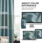 PONY DANCE Blackout Short Cafe Curtains, Privacy Light Block Small Window Curtains for Bedroom Kitchen Basement Dining Classroom, W 29 x L 24 inches, Greyish Blue, 2 Panels