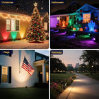 L LOHAS LED RGB Dusk to Dawn Low Voltage Landscape Lighting, Christmas Outdoor Spotlight with Transformers&Remote Control, IP65 Color Changing Timing Plug in Spotlights for Yard Backyard Pathway 6Pack