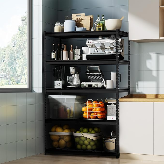 WORKPRO 5-Tier Metal Shelving Unit, 48”W x 24”D x 72”H, Heavy Duty Adjustable Garage Shelving, 4000 lbs Load Capacity (Total), Storage Rack for Garage, Basement, Warehouse, Workshop, 2 Pack