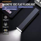 2pack Rechargeable EDC Flashlight - Emergency One Click Strobe Mode, 1600 High Lumens Portable Pocket light Mini Flashlight , Magnetic Small EDC Slim Flat Flashlight for Working Camping Repairing