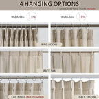 RAIN CITY Beige Sheer Curtains 144 Inches Long with Pinch Pleat,Memory Trained Pleated Drapes Textured Extra Long High Ceiling Tall 12 ft Curtain for Living Room 42 Inch Wide Each Panel Back Tab