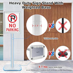 3 Pack Heavy Duty Standing Sign Holder 8.5x11 Inch - Pedestal Floor Sign Stand with Weighted Base - Vertical & Horizontal Poster/Menu Display Stands for Indoor/Outdoor Advertising, Silver