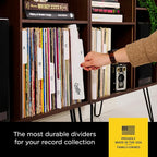 Carstens Records Heavy Duty Vinyl Album Dividers | 12" LP Separators with Tabs | Made in The USA | Music Organizer Tabs for Collectors (White, Double-Sided, A-Z Vertical Tabs, 26 Tab Set)