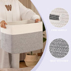 OIAHOMY Storage baskets for Shelf, Toy Storage Basket, Collapsible Storage Bins, Blanket Basket Living Room, Closet Storage for Bedroom, 16.5 x 13 x 12 Inches-Pack of 2-Brown