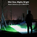 Blukar Rechargeable EDC Flashlight, Mini Keychain Flash Light with 3 Lighting Modes, Memory Function, Waterproof, Compact and Portable Pocket Light for Everyday Carry, Emergency,Camping-Dark Green