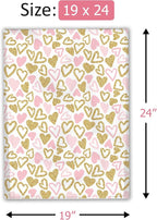 19x24 (25) Pink Hearts Designer Poly Mailers Waterproof Self Sealing Tear Resistant Polymailers Large Shipping Envelopes Premium Printed Bags For Small Businesses