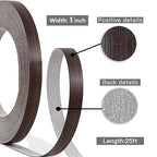 GSCIT Club Walnut Edge Banding, 1 inch x 25ft roll of Veneer Edge Banding - Pre-glued Flexible, Wood PVC Tape for Cabinet Repair & Furniture Restoration