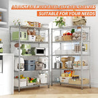Storage Shelves Heavy Duty, 36" L x 14" W x 72" H Garage Wire Shelving Unit Loads 1750LBS, 5-Tier Adjustable Metal Industrial Utility Shelf Rack for Kitchen, Laundry Room, Pantry, Warehouse, Basement